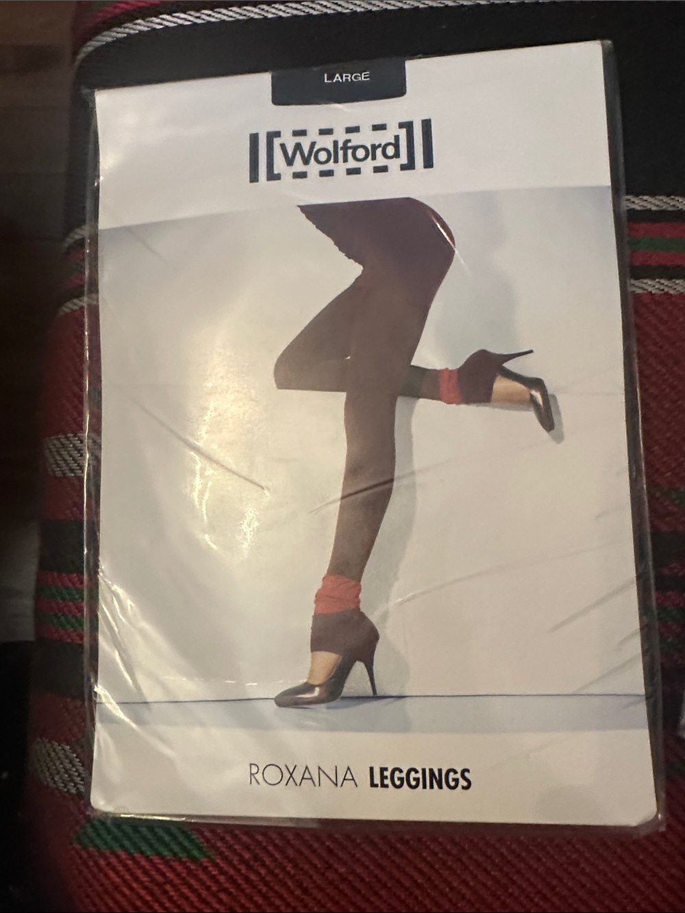 Wolford Black Roxana Leggings with Pink Ankle Accents